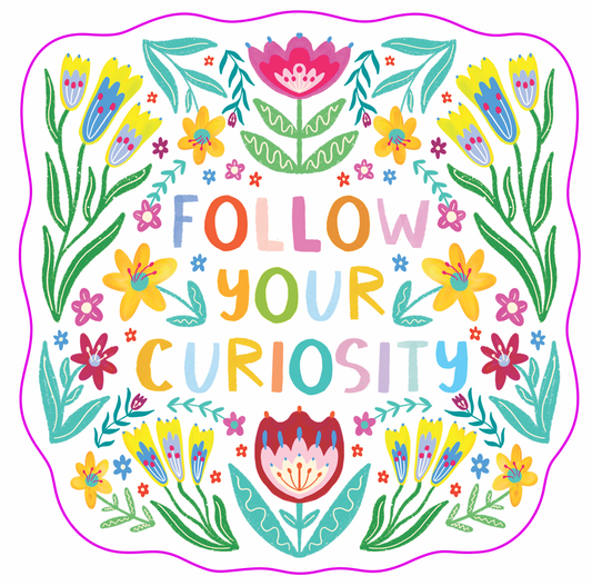 Follow Your Curiosity Waterproof Sticker